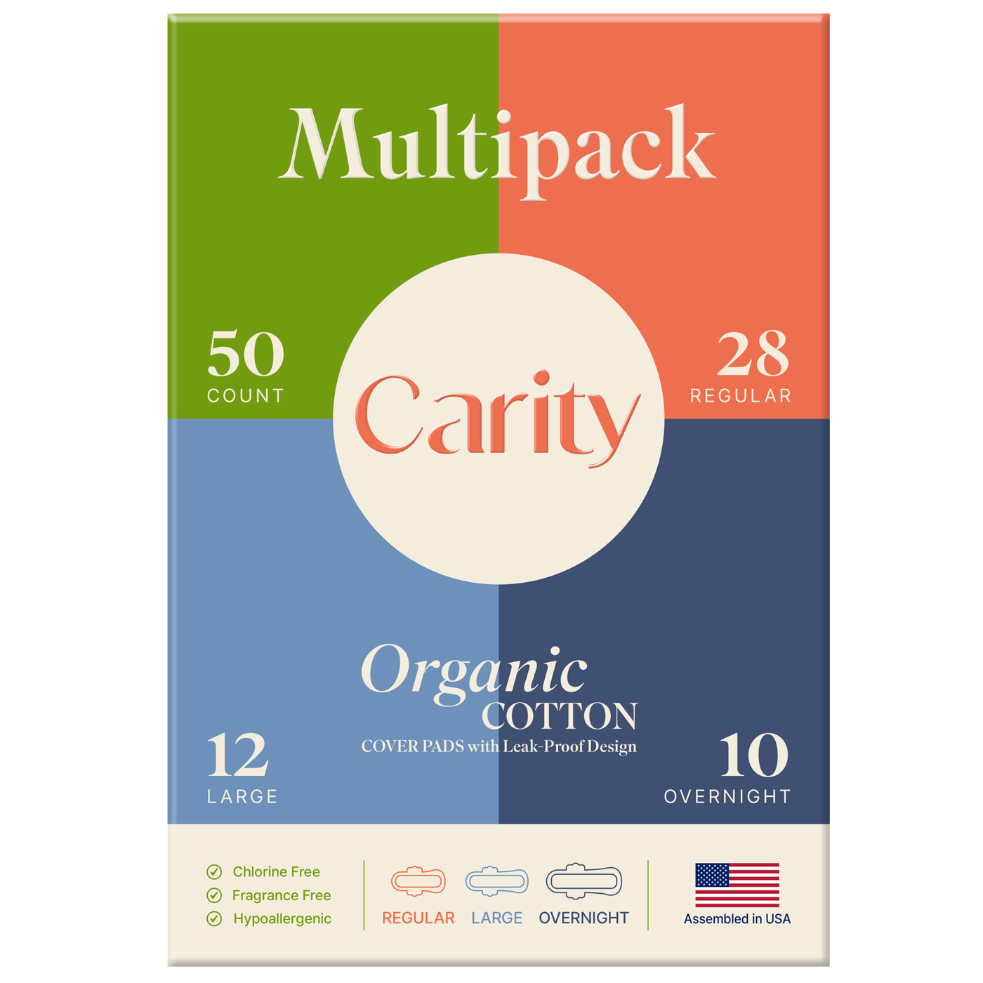 MultiPack Organic Cotton Ultra Thin Pad with Wings