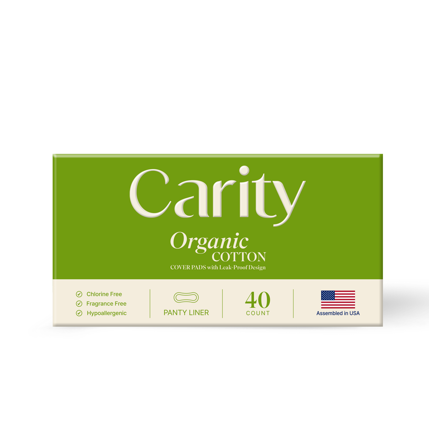 Organic Cotton Cover Panty Liners, Long Length