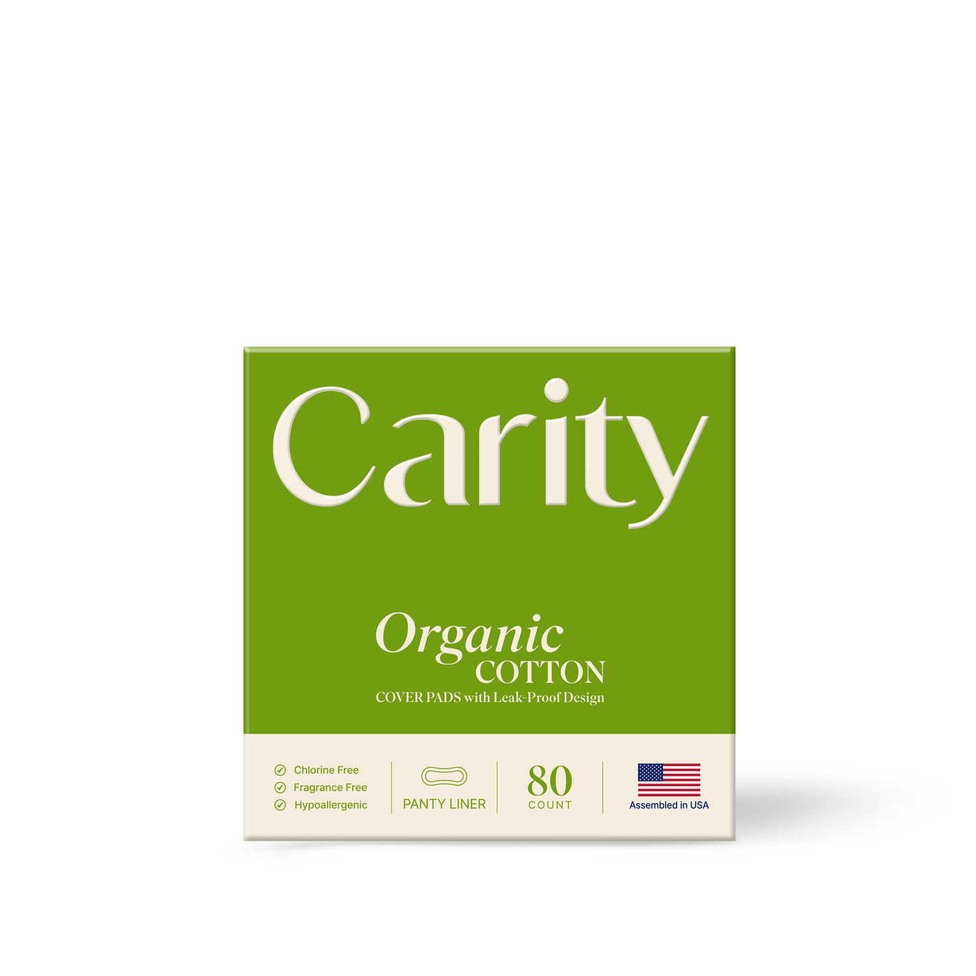 Organic Cotton Cover Panty Liners, Long Length