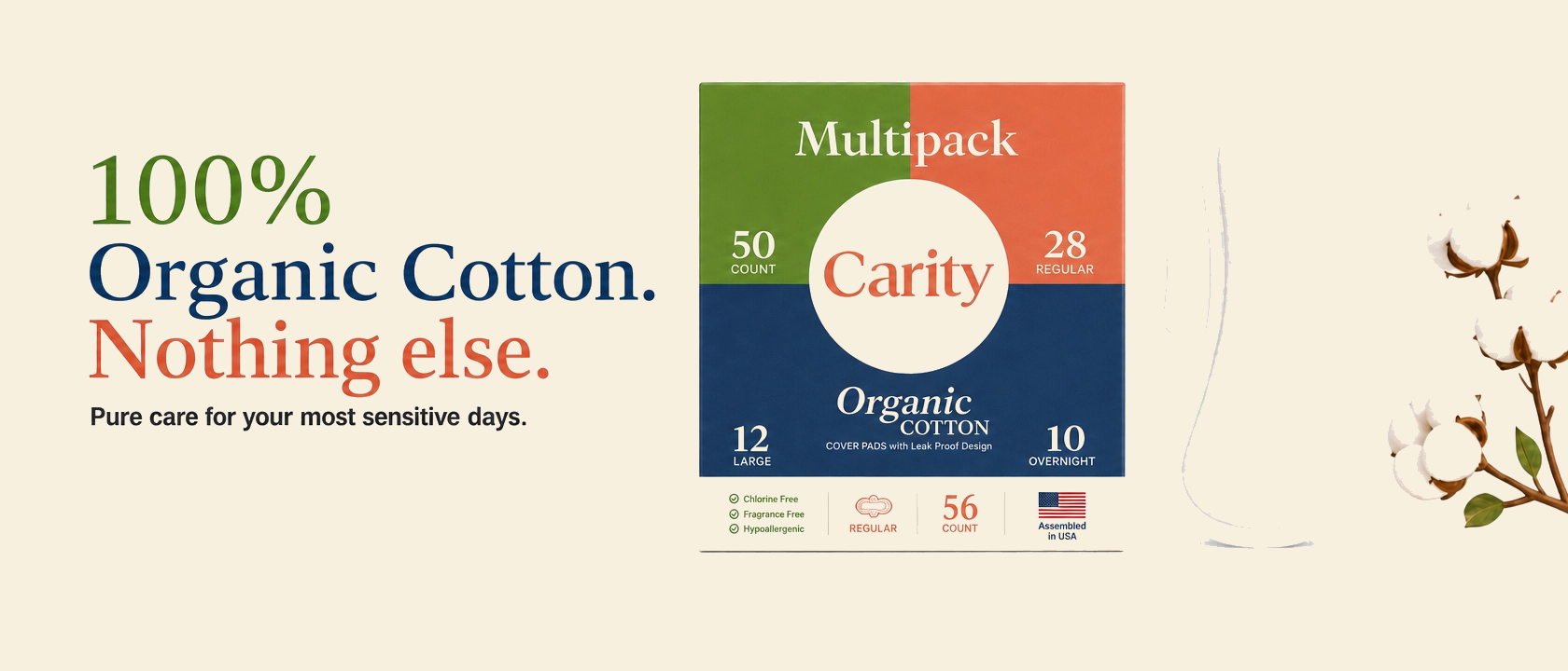 100% organic cotton. nothing else. banner